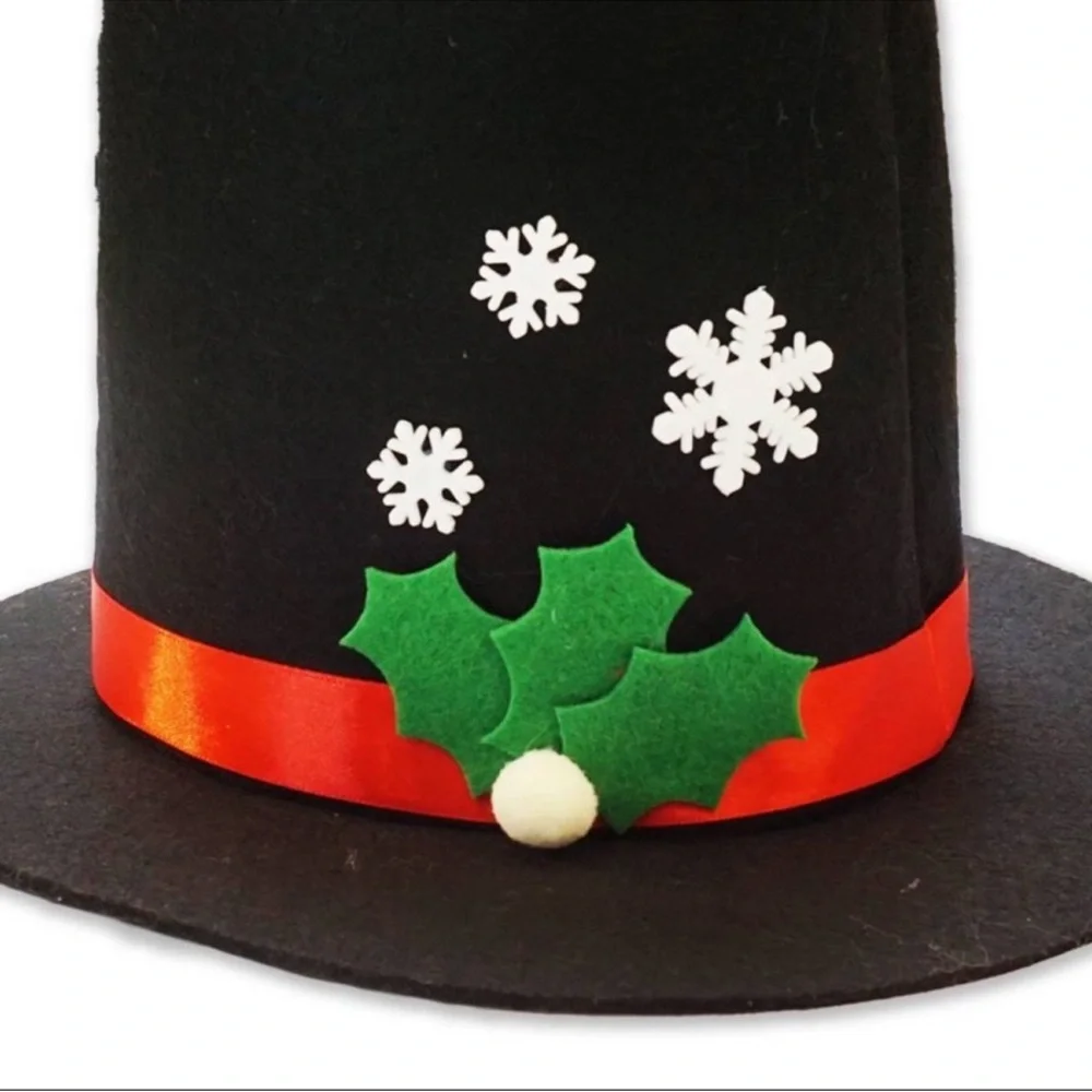 New Target Bullseye Playground Holiday Snowman Novelty Black Hat, Adult size